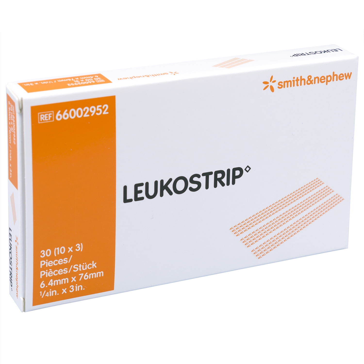 Leukostrip steriel - 6,4 x 76 mm - wit (10 x 3 strips)