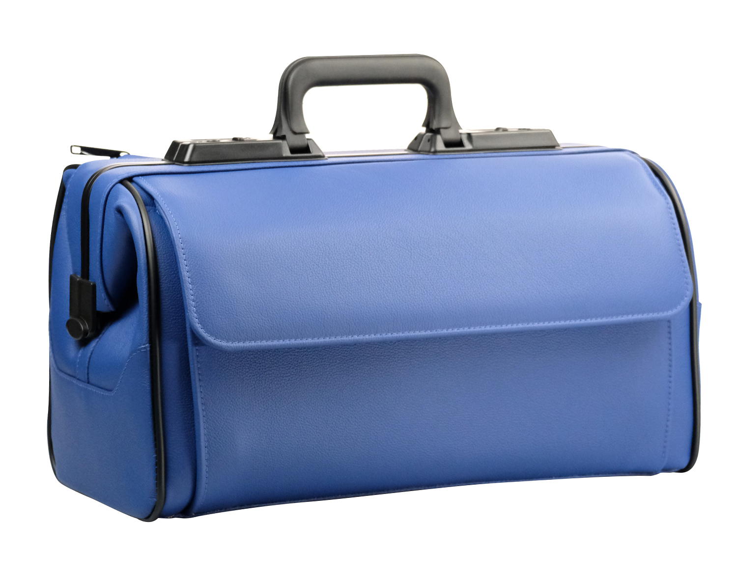 Rusticana dokterstas groot 2 zijvakken leder - blauw