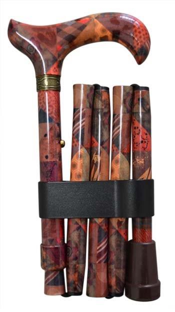 Finna wandelstok plooi- en verstelbaar, volledig in 1 motief Salvador, aluminium -- FN-41201