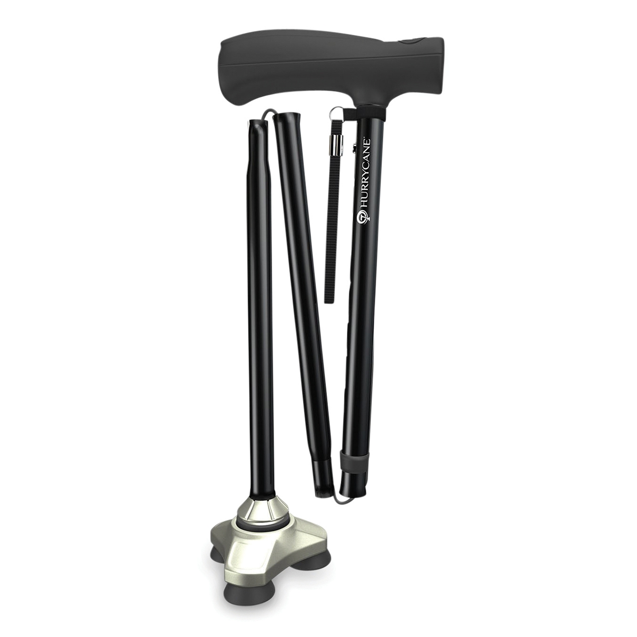Wandelstok in aluminium Hurrycane Freedom, plooibaar, 77,5 - 95 cm