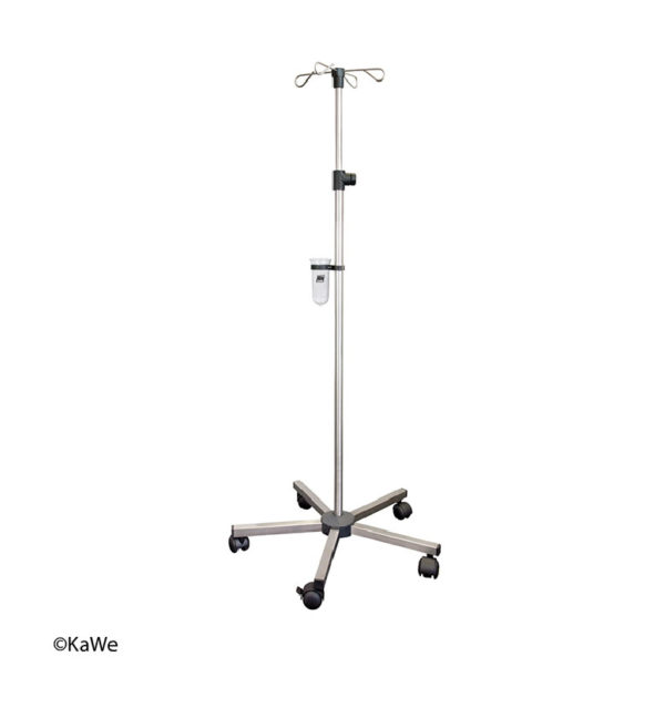 Serumstaander inox 5-wiel