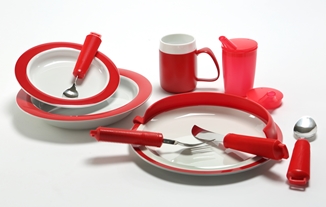 Eethulpmiddelenset rood voor personen met Alzheimer- Premium Quality 12 stuks