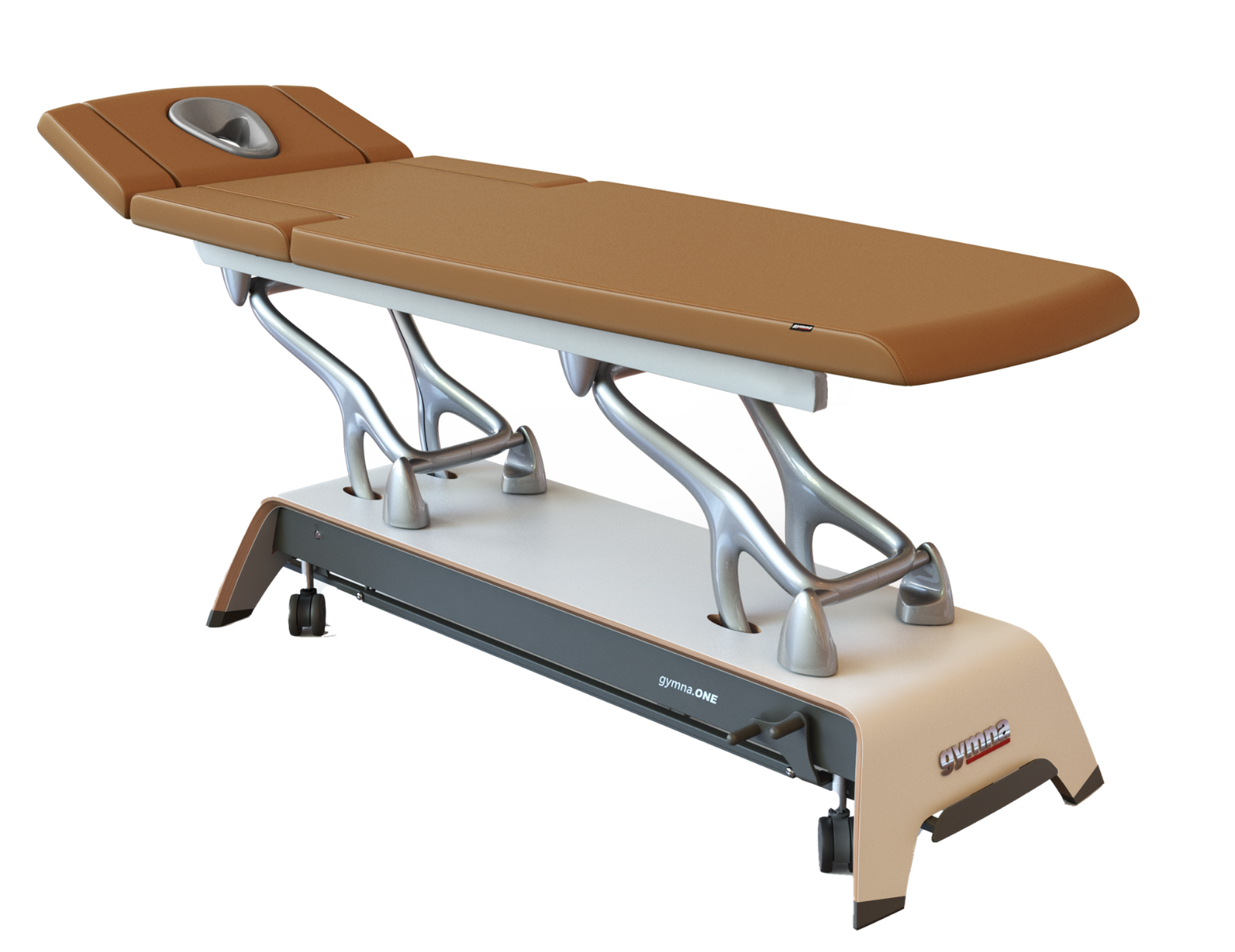 gymna.ONE D6, Blanc/Argent - Cognac Brown