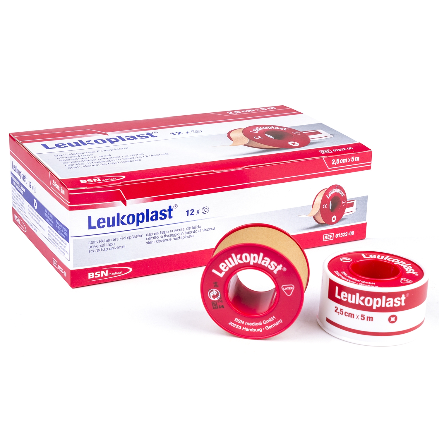 LEUKOPLAST met deksel 2,5 cm x 5 m