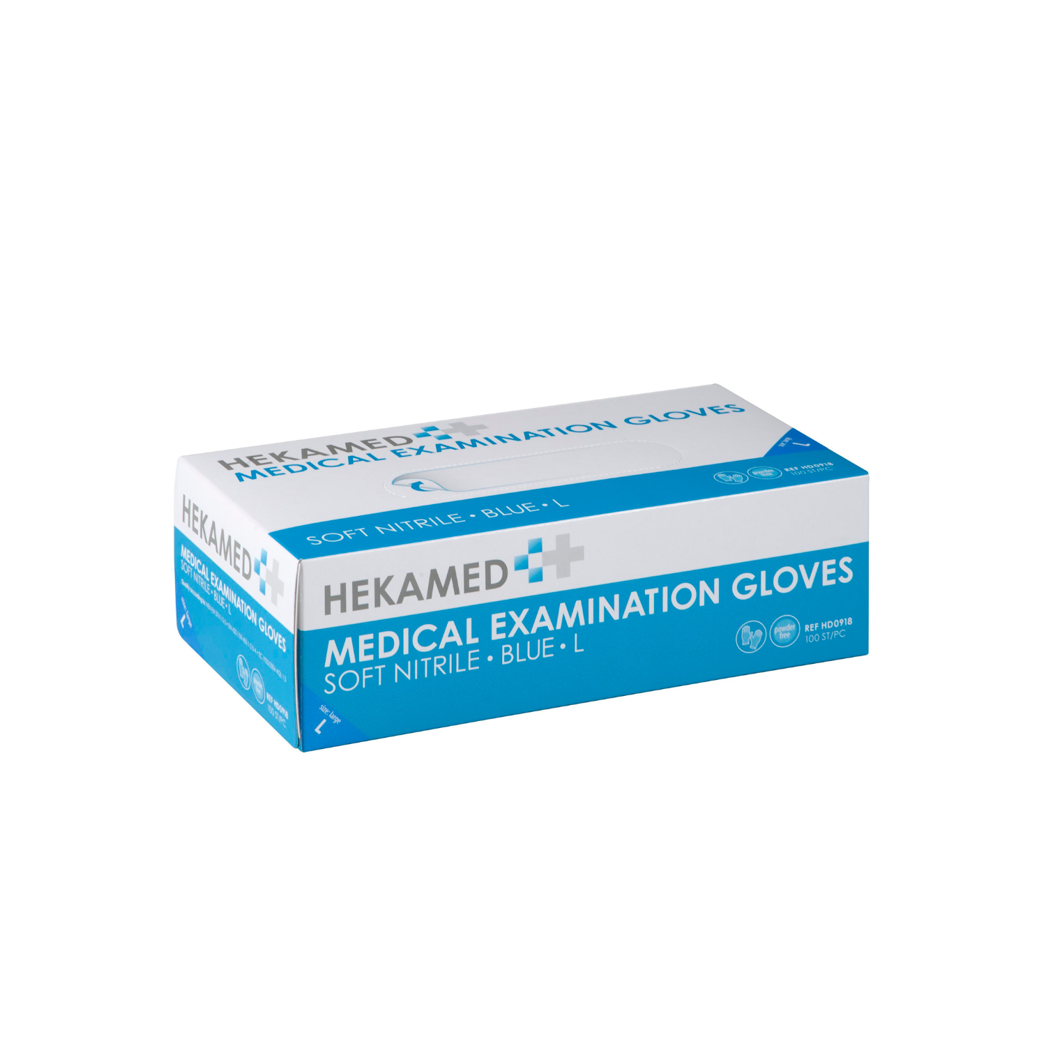 Handschoenen Hekamed nitrile blauw - L (100 st)