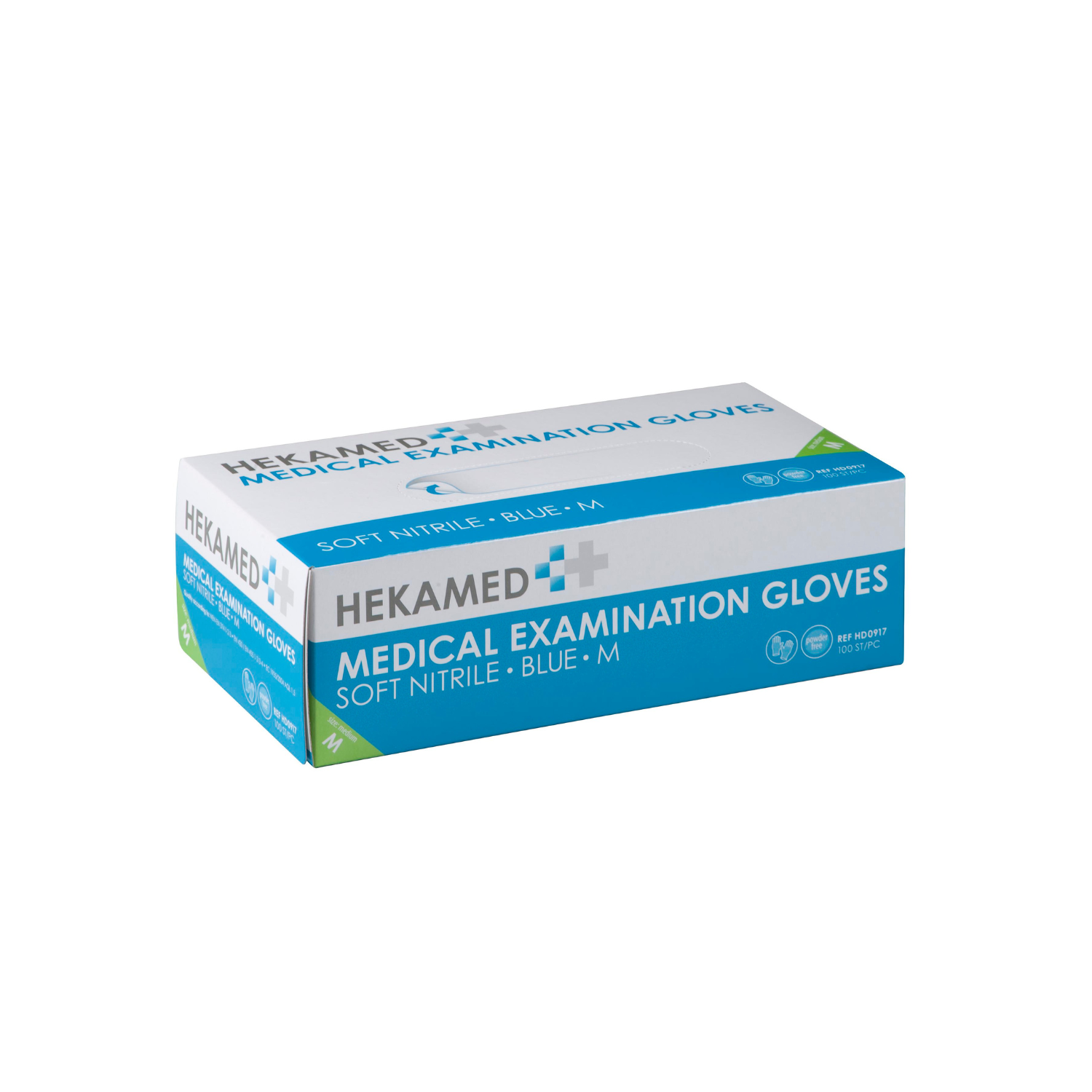 Handschoenen Hekamed nitrile blauw - M (100 st)