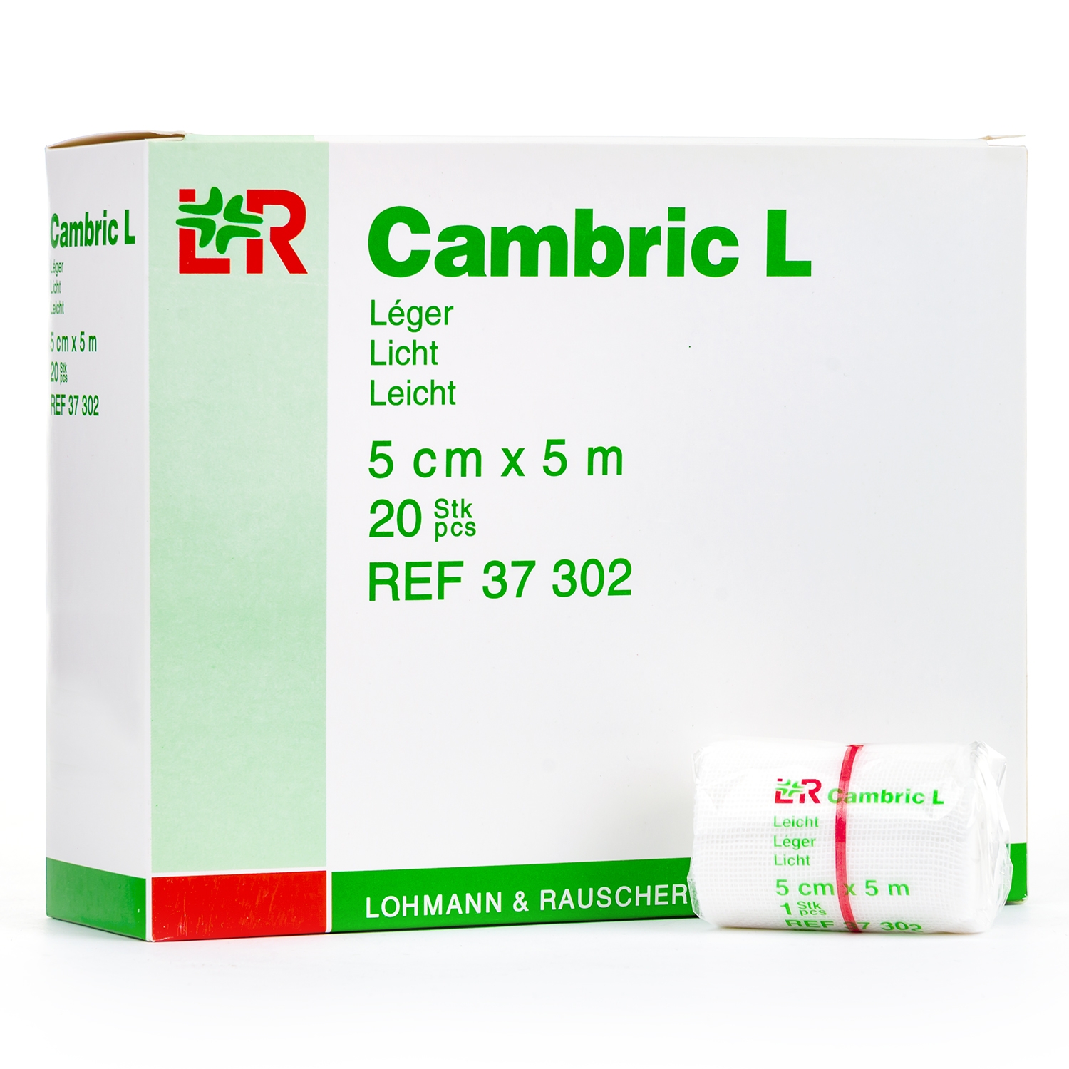 Cambric L windel individueel verpakt - 5 cm x 5 m (20 st)