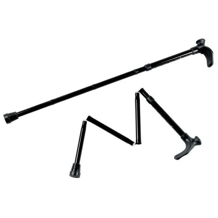 Wandelstok opvouwbaar anatom. greep Homecraft zwart, rechts, hoge versie 82,5 - 92,5 cm -- AA8111BR