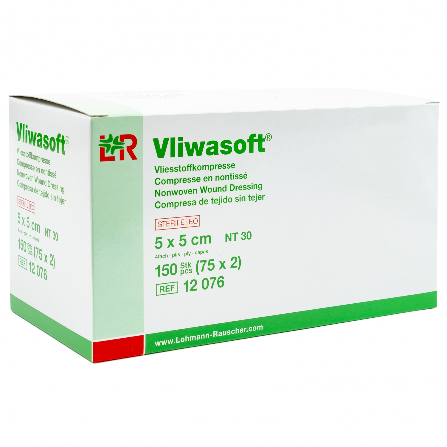 Steriel kompres non-woven Vliwasoft - 5 x 5 cm (75 x 2 st)